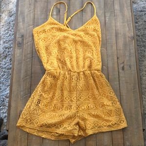 Forever 21 Yellow Romper Small